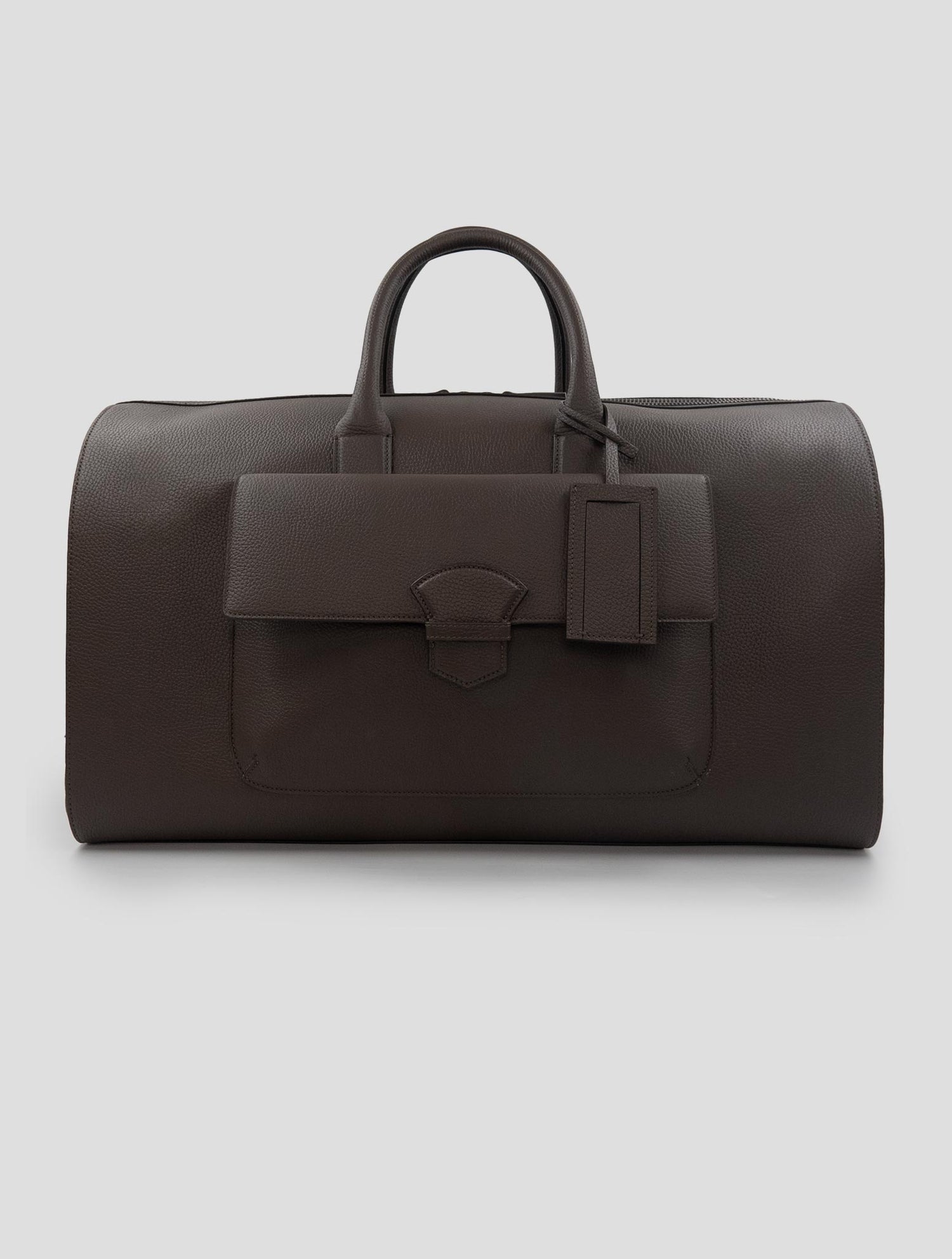 Isaia Brown Leather Travel bag