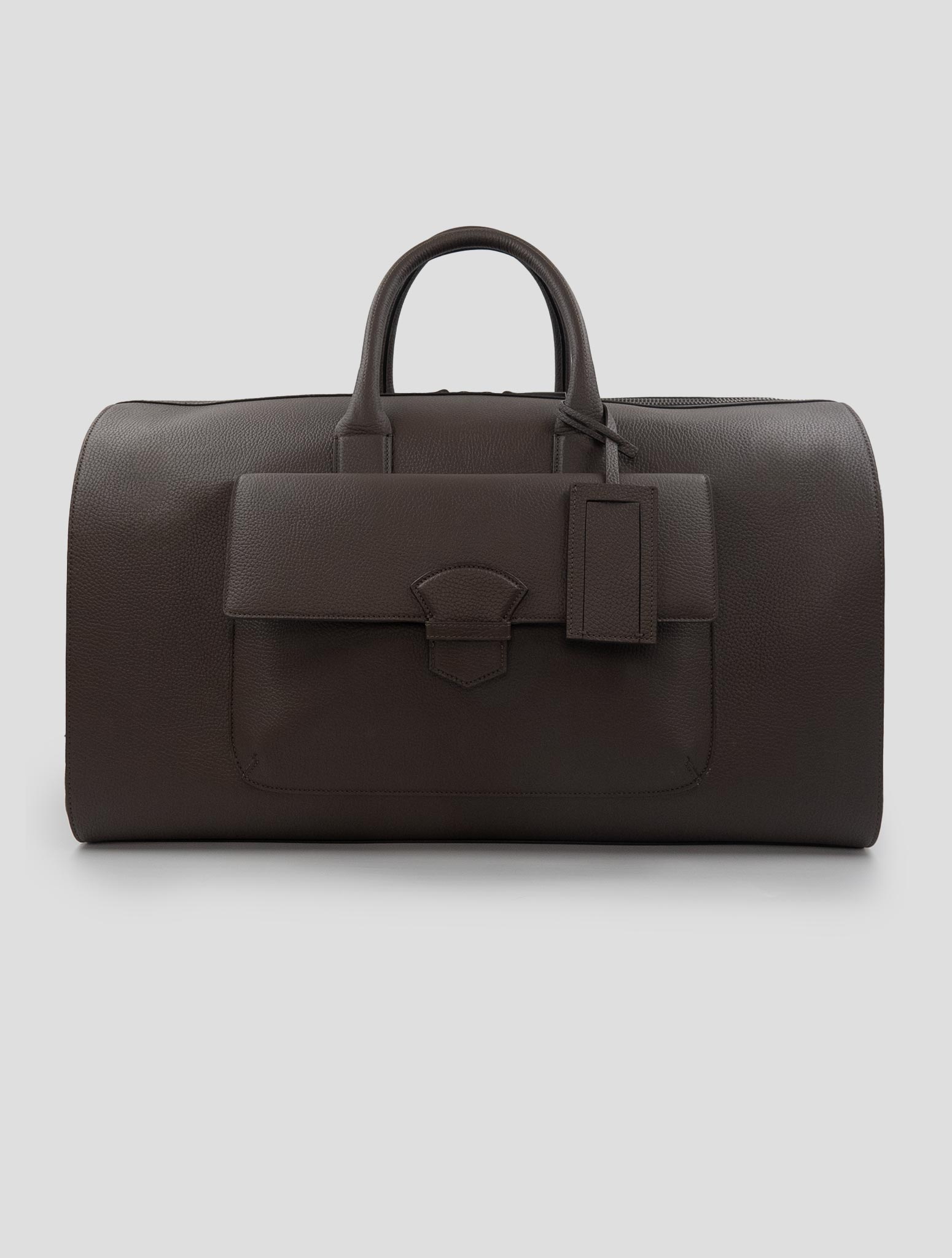 Isaia Brown Leather Travel bag