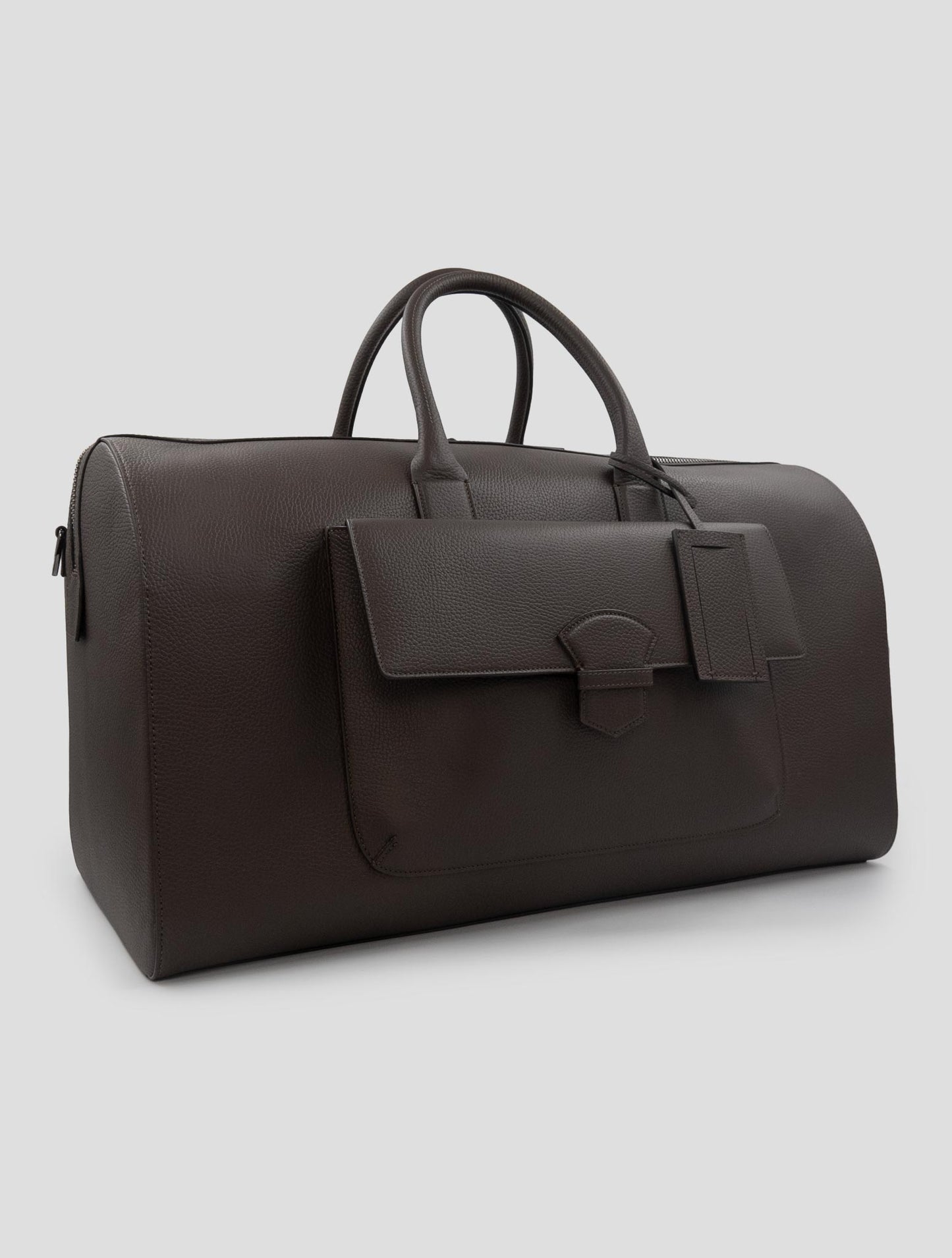 Isaia Brown Leather Travel bag