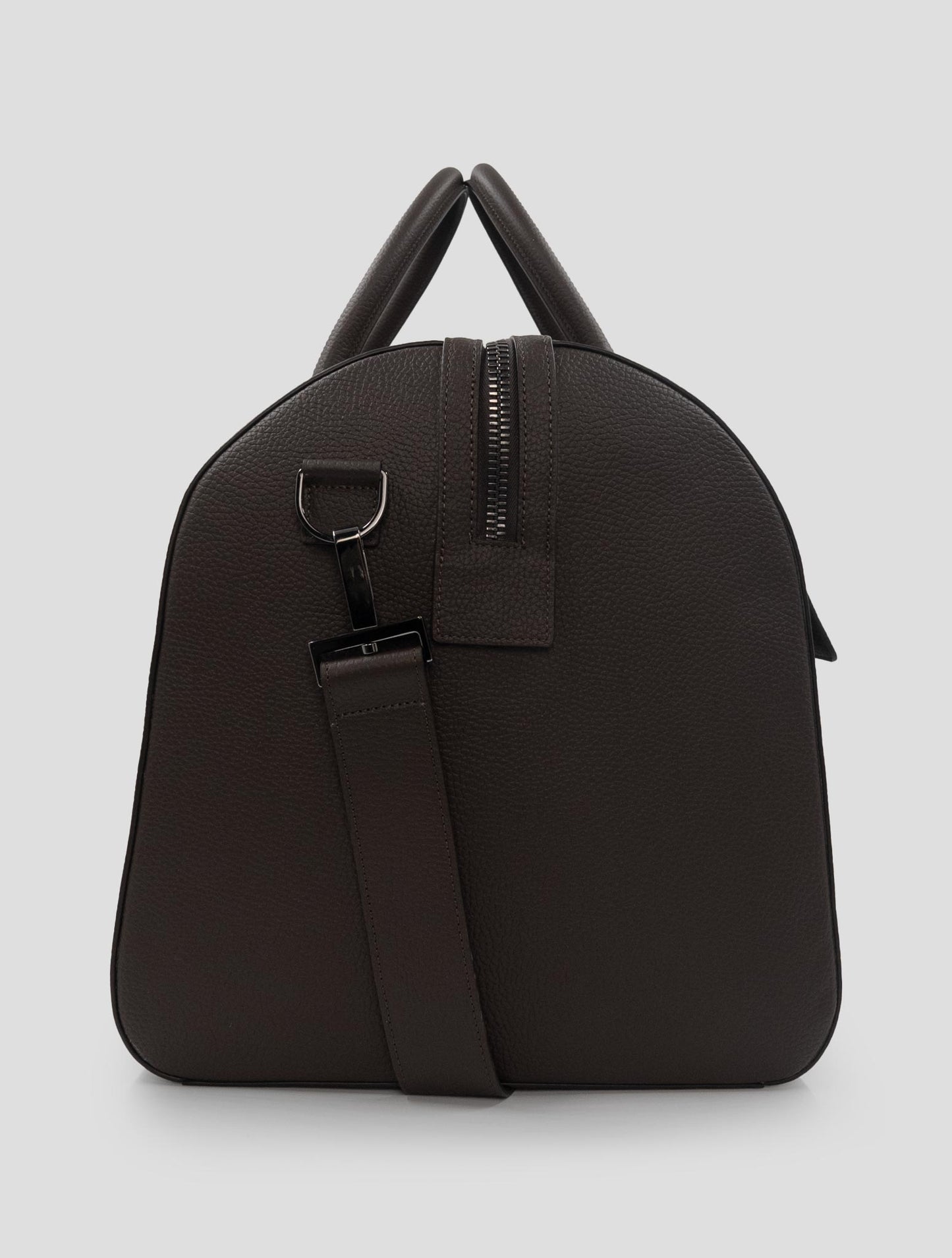 Isaia Brown Leather Travel bag