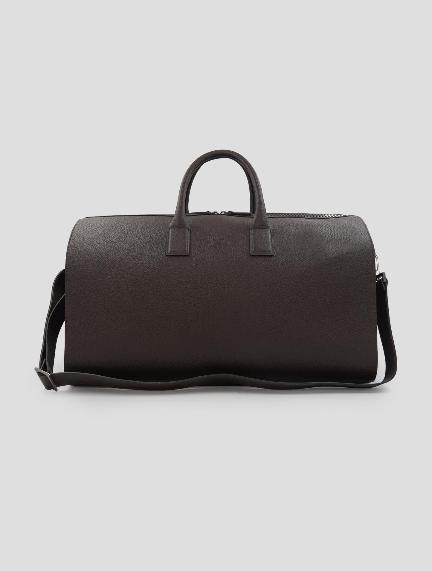 Isaia Brown Leather Travel bag