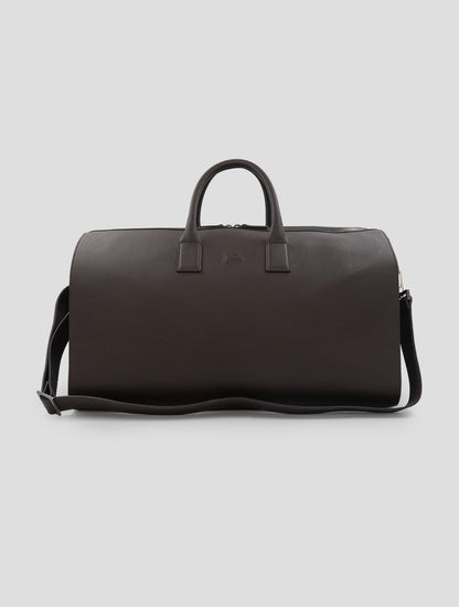 Isaia Brown Leather Travel bag
