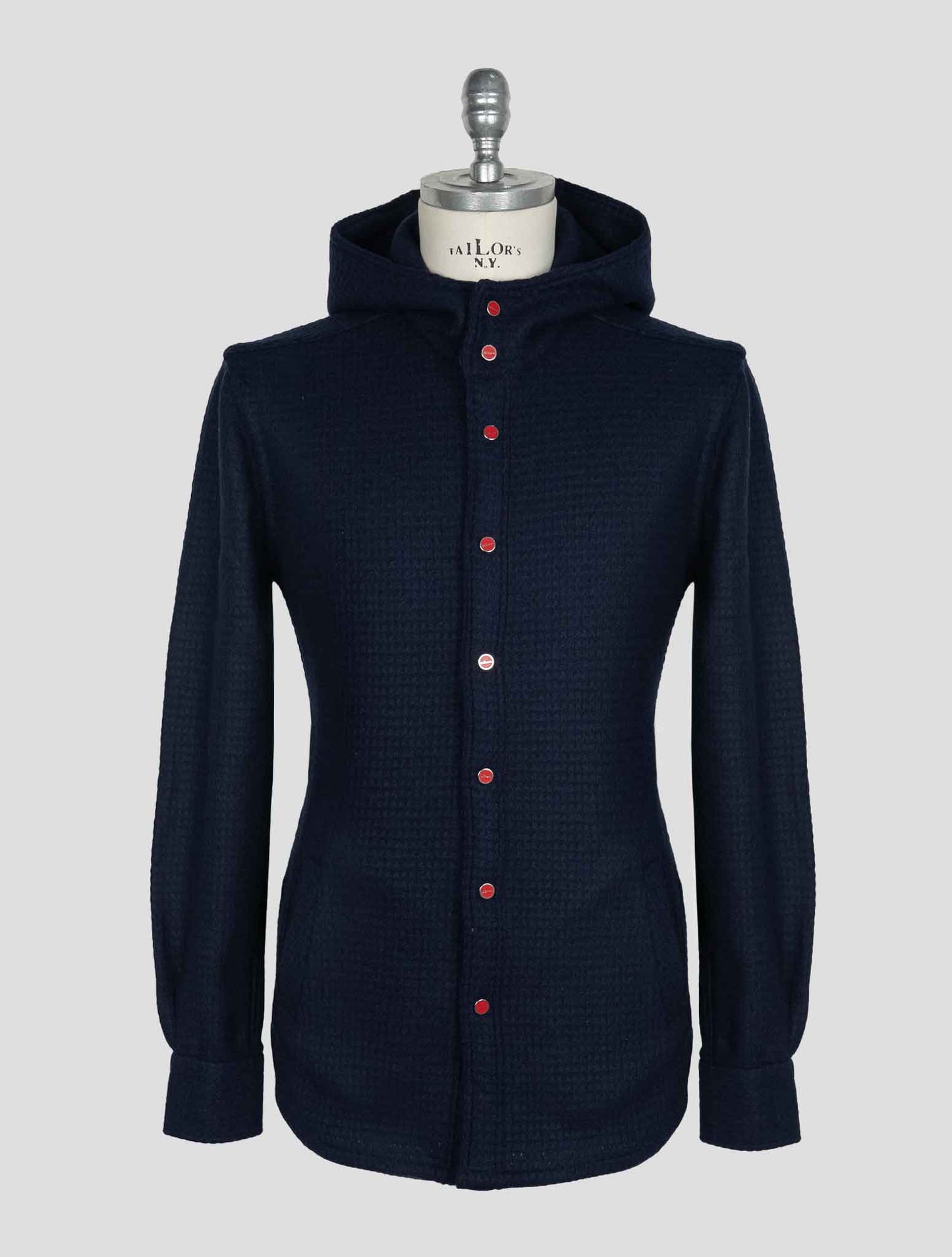 Kiton Blue Wool Pa Shirt Mariano