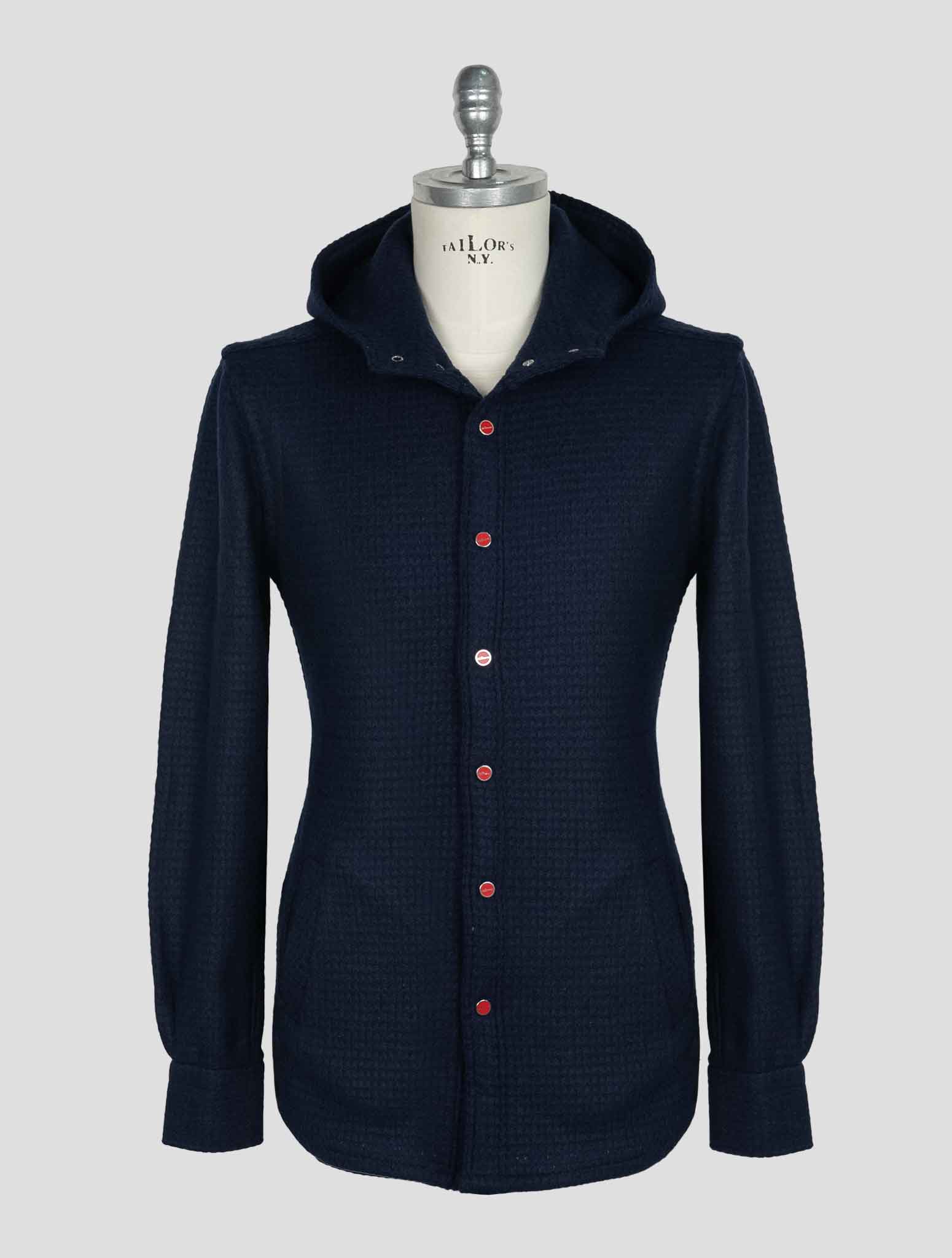 Kiton Blue Wool Pa Shirt Mariano
