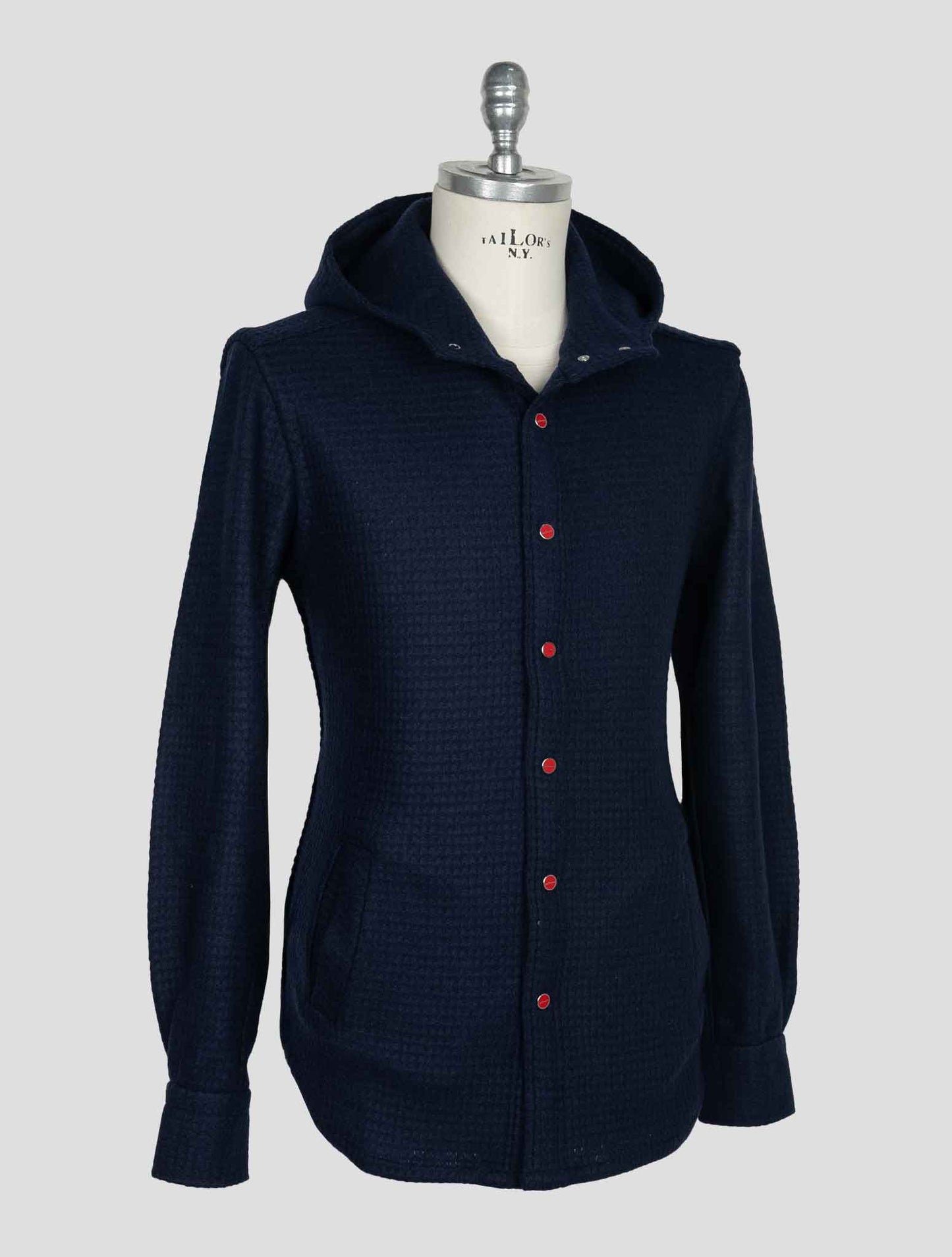 Kiton Blue Wool Pa Shirt Mariano