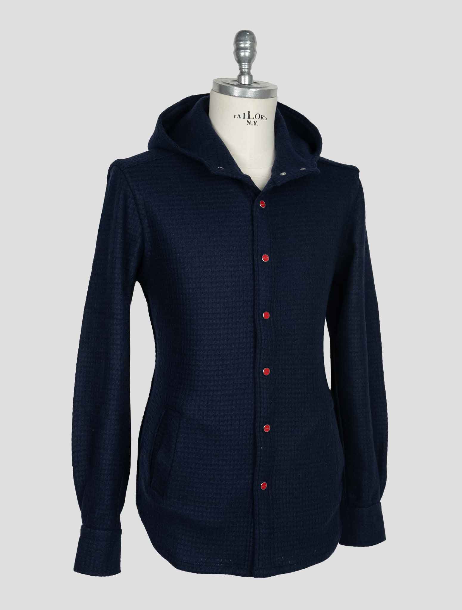 Kiton Blue Wool Pa Shirt Mariano