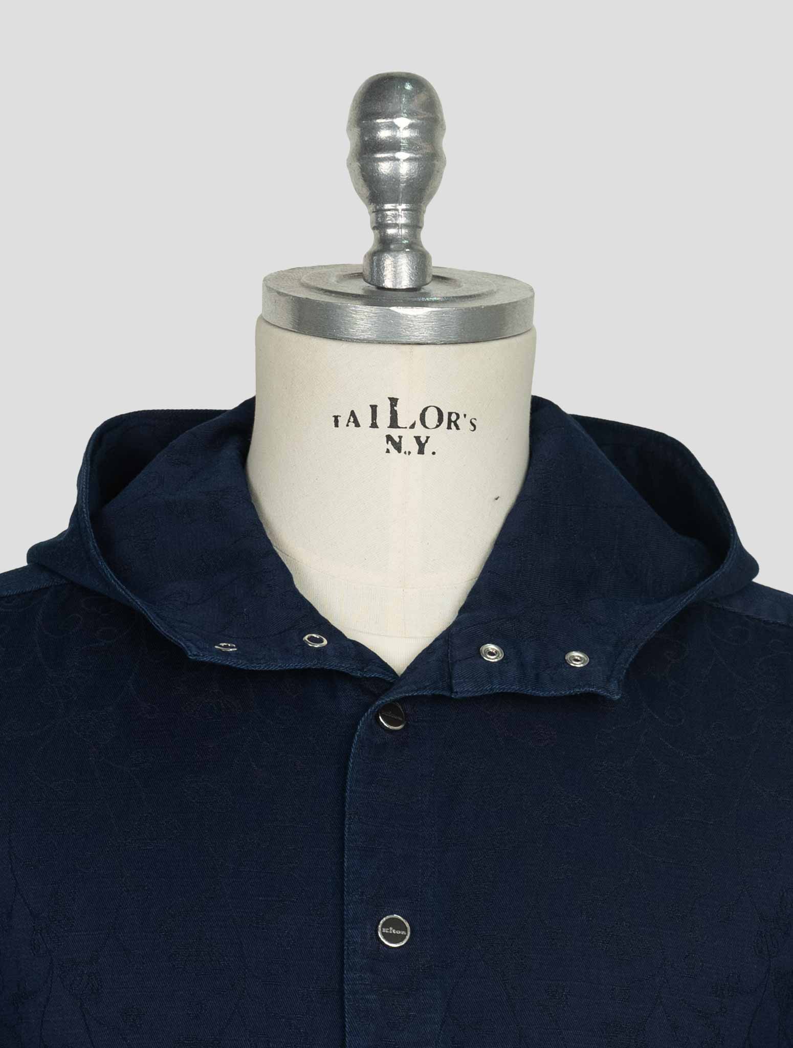 Kiton Blue Cotton Shirt Mariano