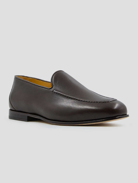 Kiton Brown Leather Loafers