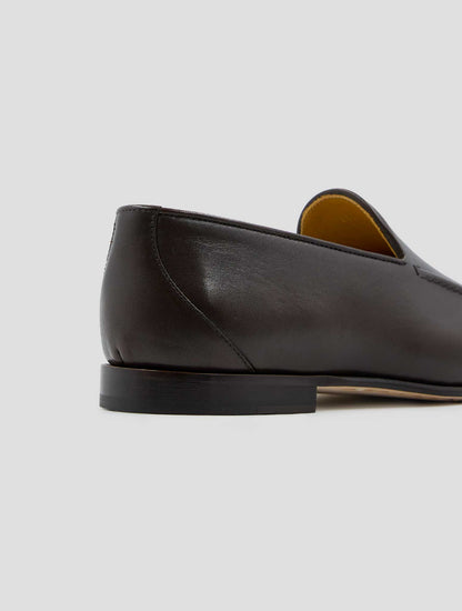 Kiton Brown Leather Loafers