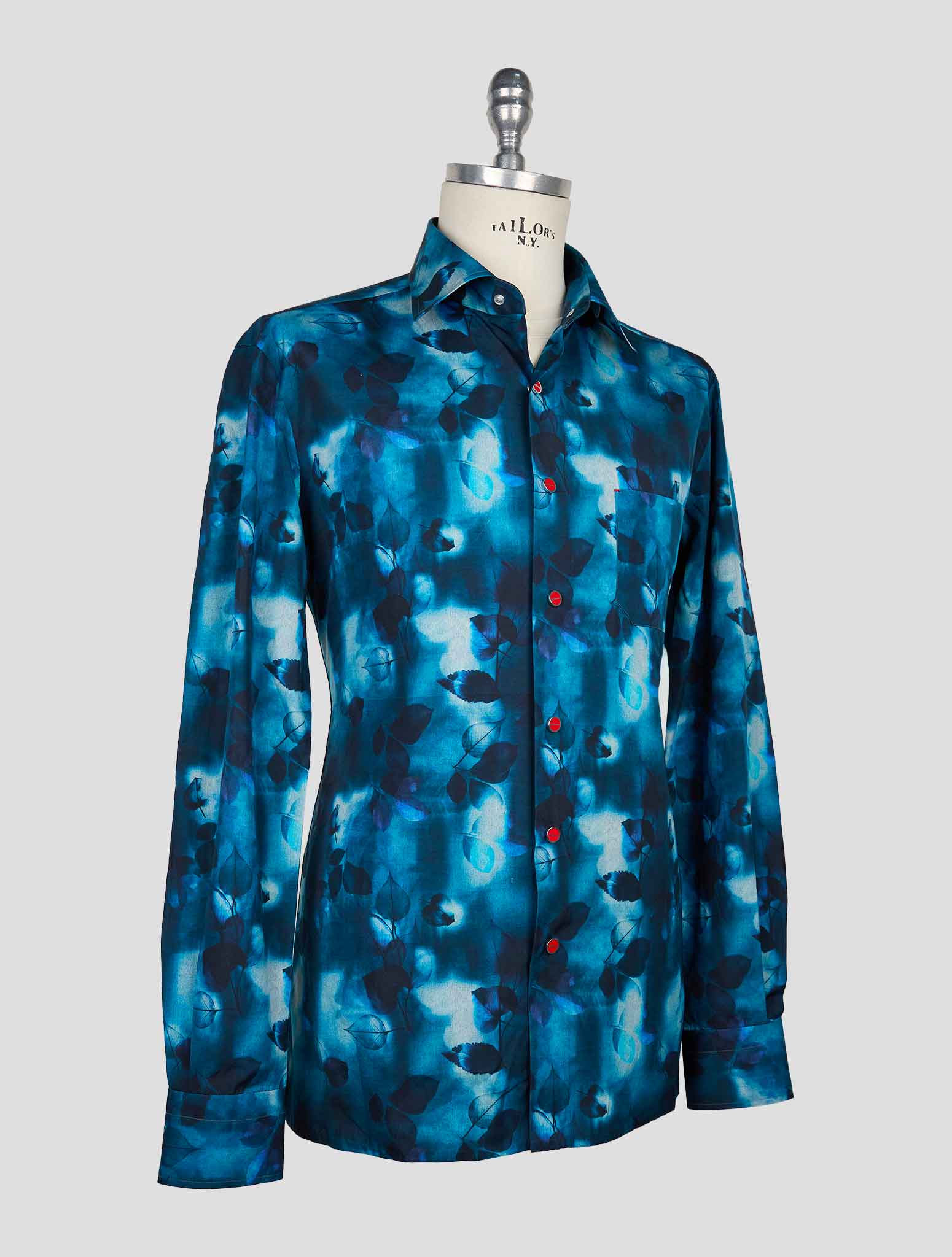 Kiton Blue Cotton Shirt