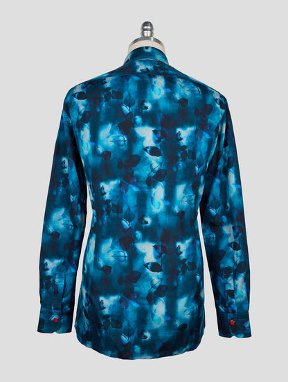 Kiton Blue Cotton Shirt