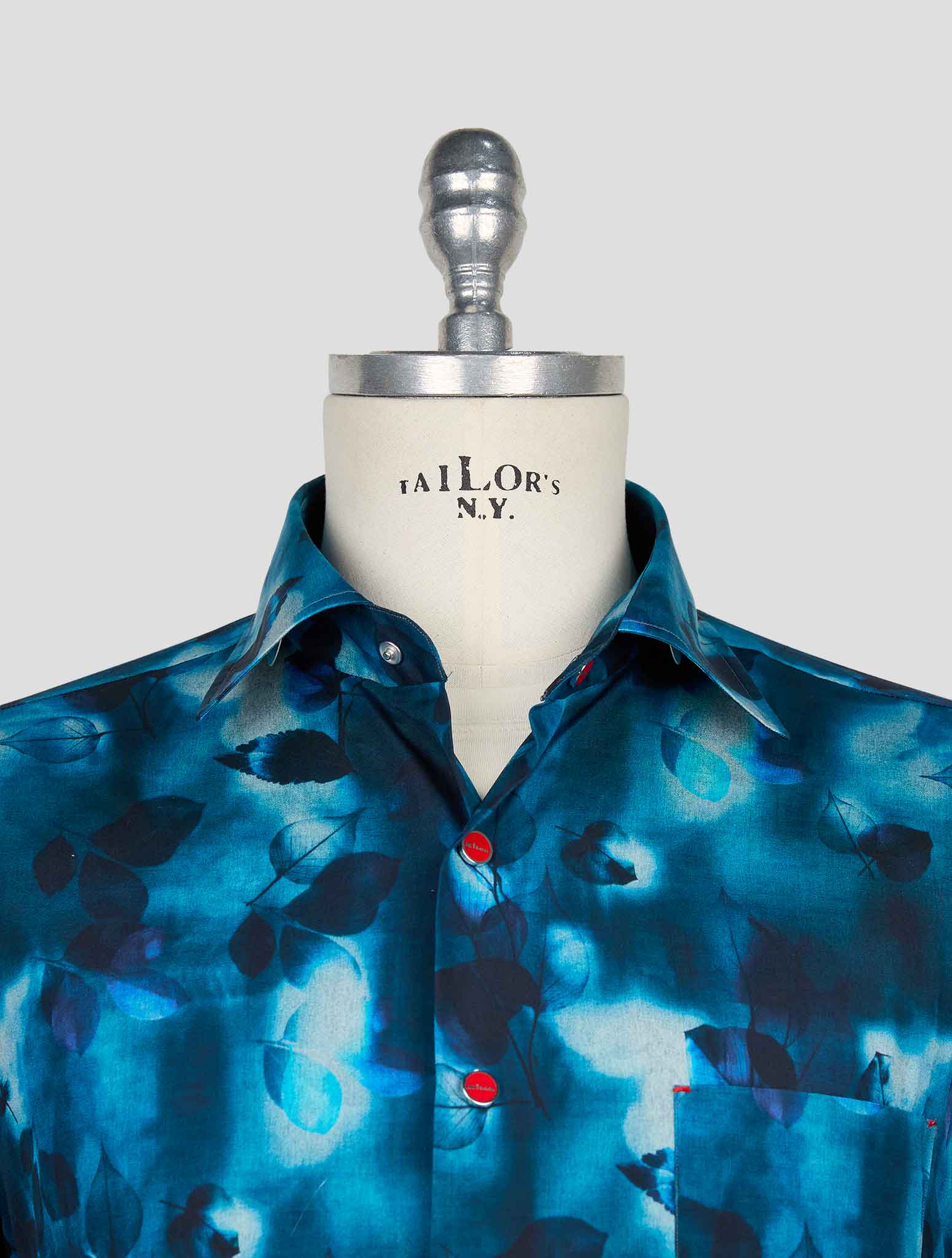 Kiton Blue Cotton Shirt