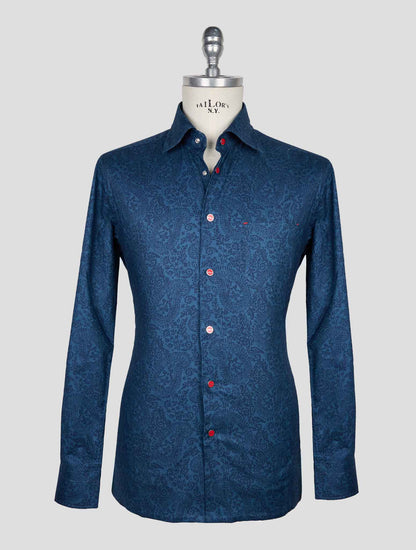 Kiton Blue Cotton Shirt