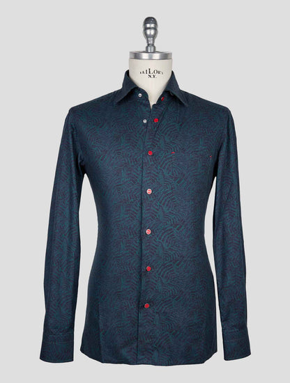 Kiton Green Blue Cotton Shirt