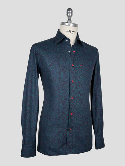 Kiton Green Blue Cotton Shirt