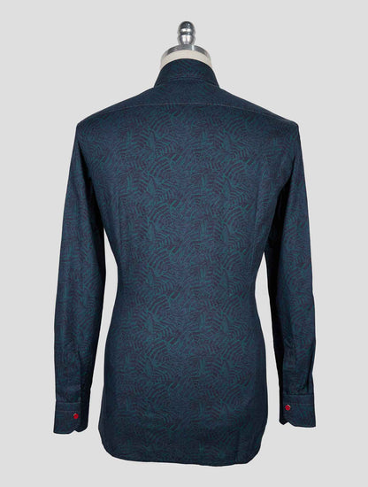 Kiton Green Blue Cotton Shirt