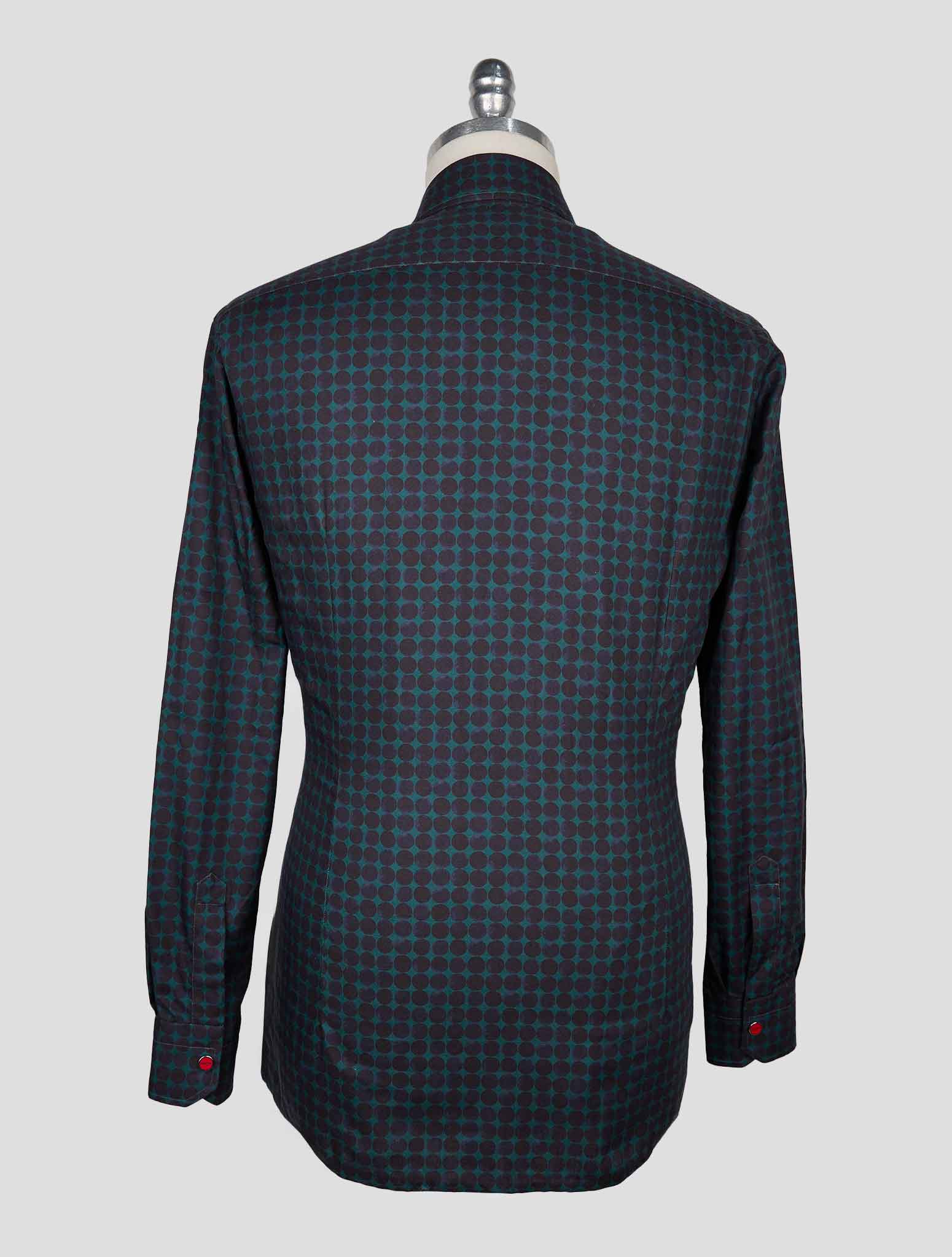 Kiton Blue Green Cotton Shirt