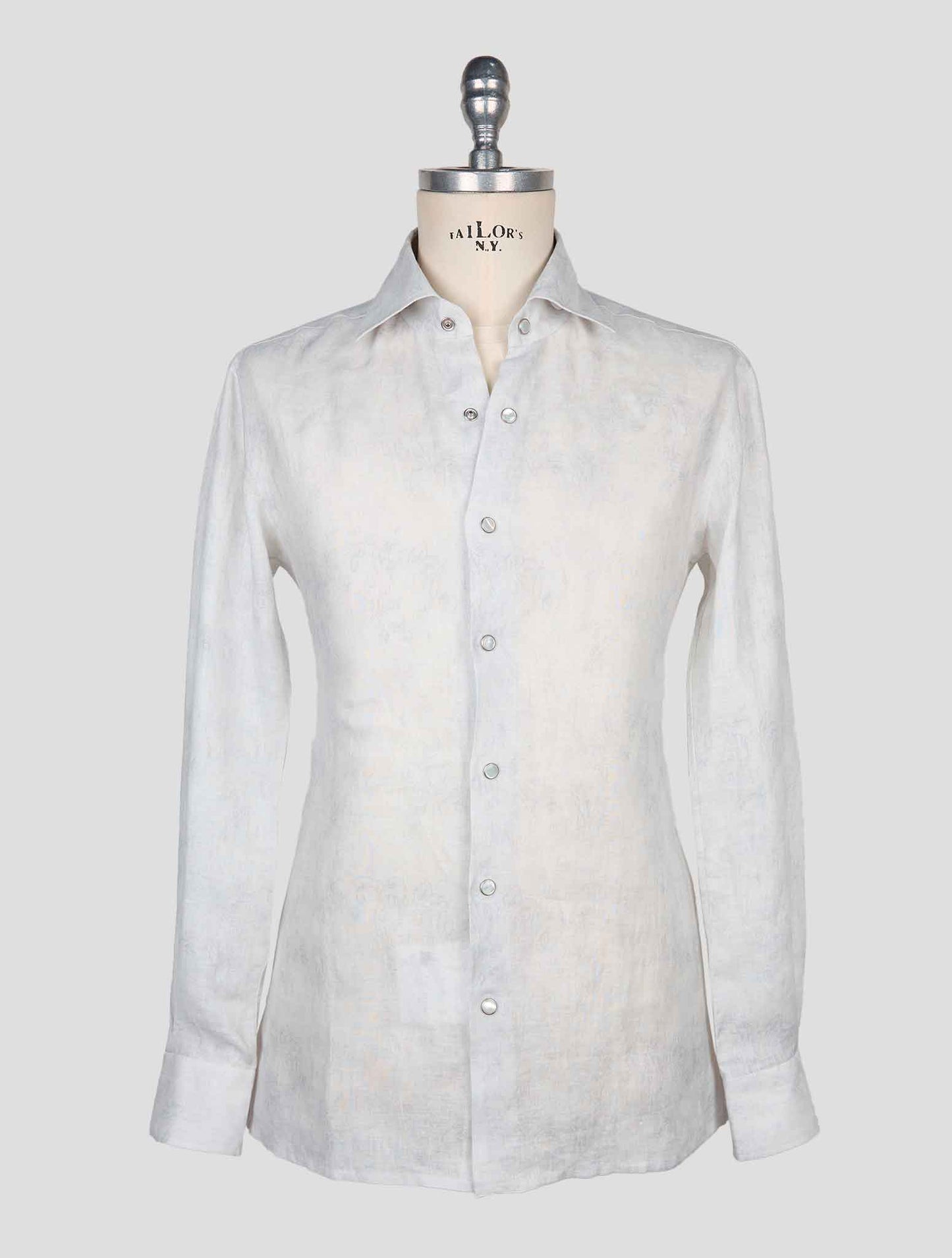 Kiton Gray Linen Shirt