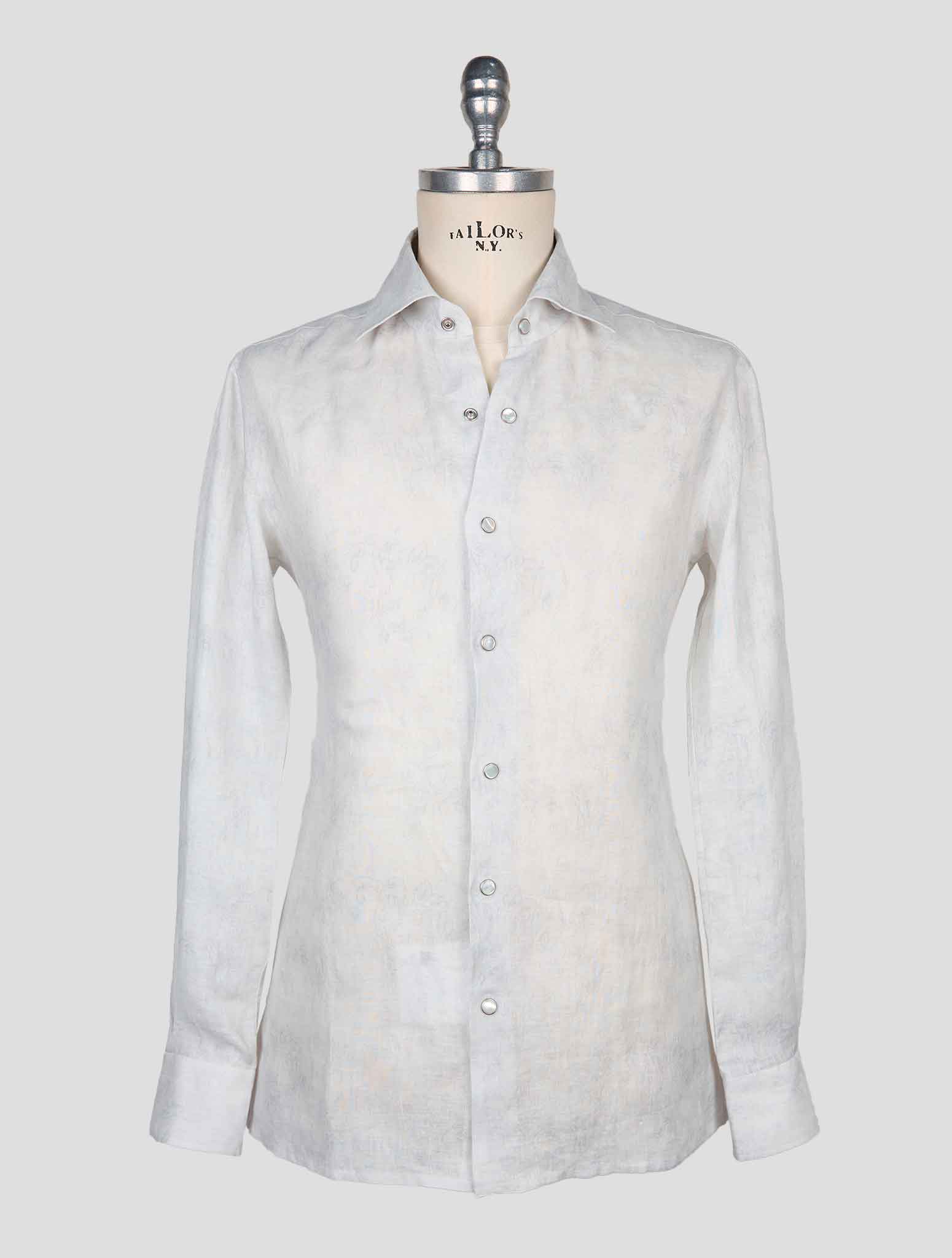 Kiton Gray Linen Shirt