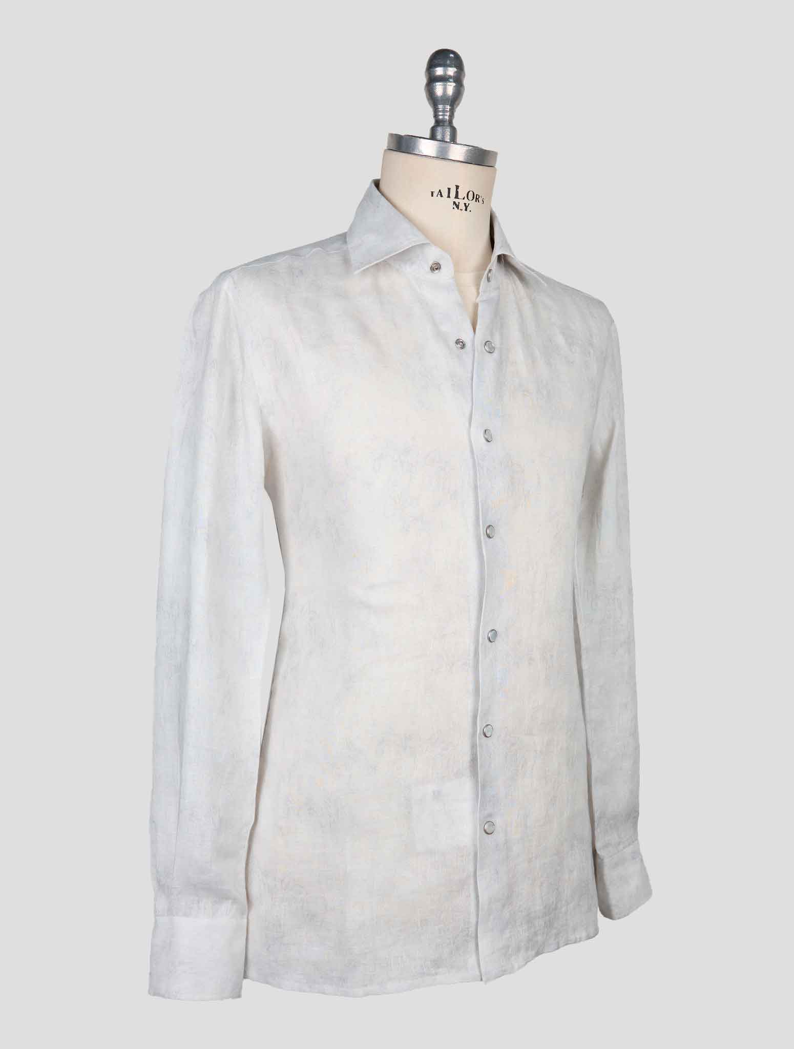 Kiton Gray Linen Shirt