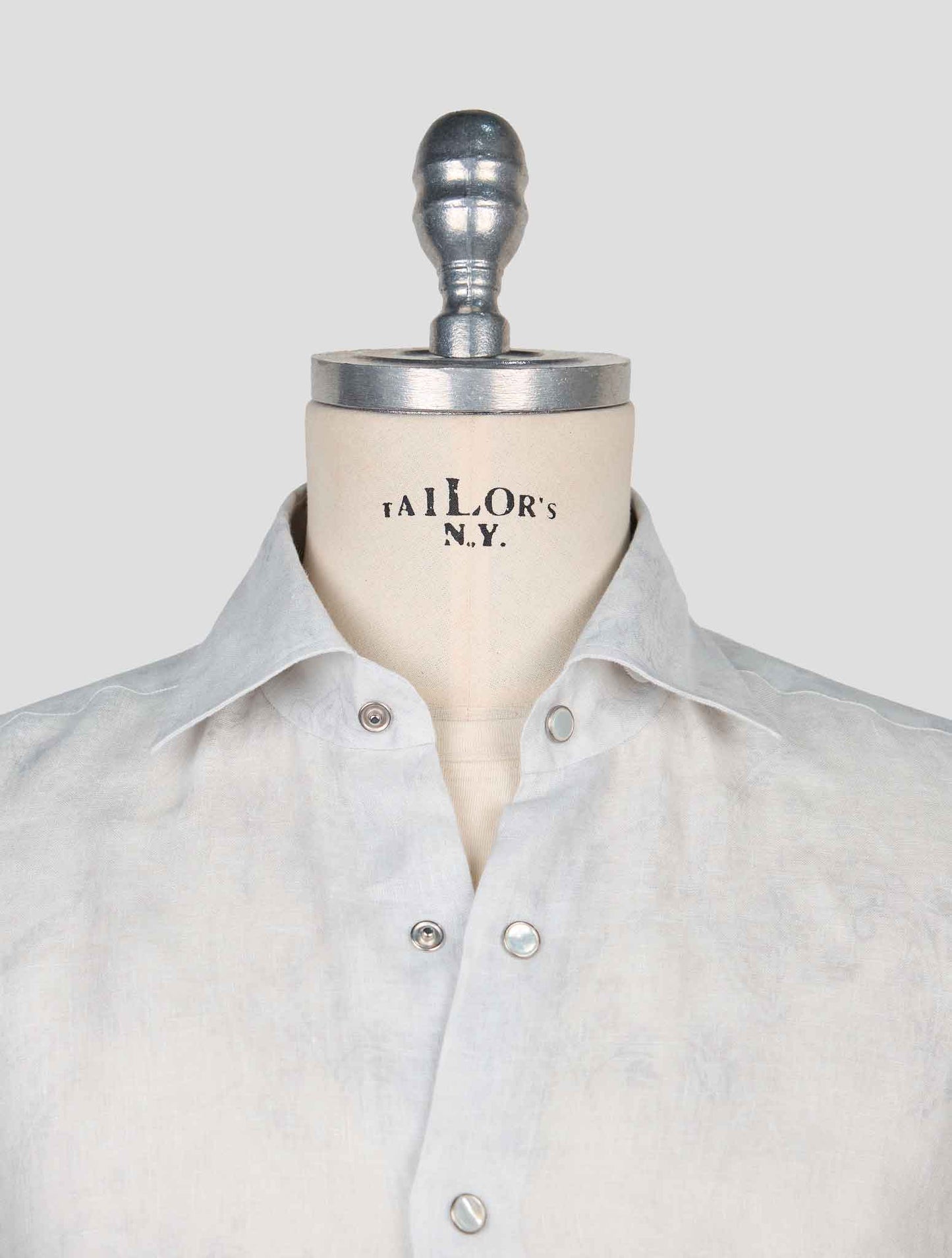 Kiton Gray Linen Shirt