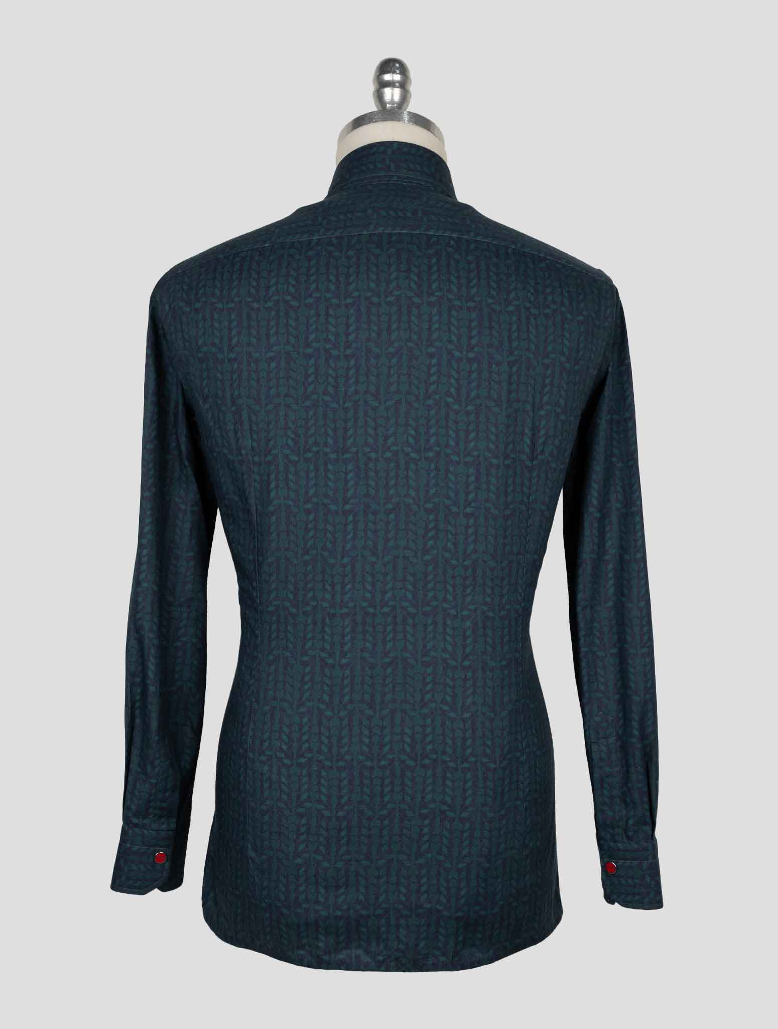 Kiton Blue Green Cotton Shirt