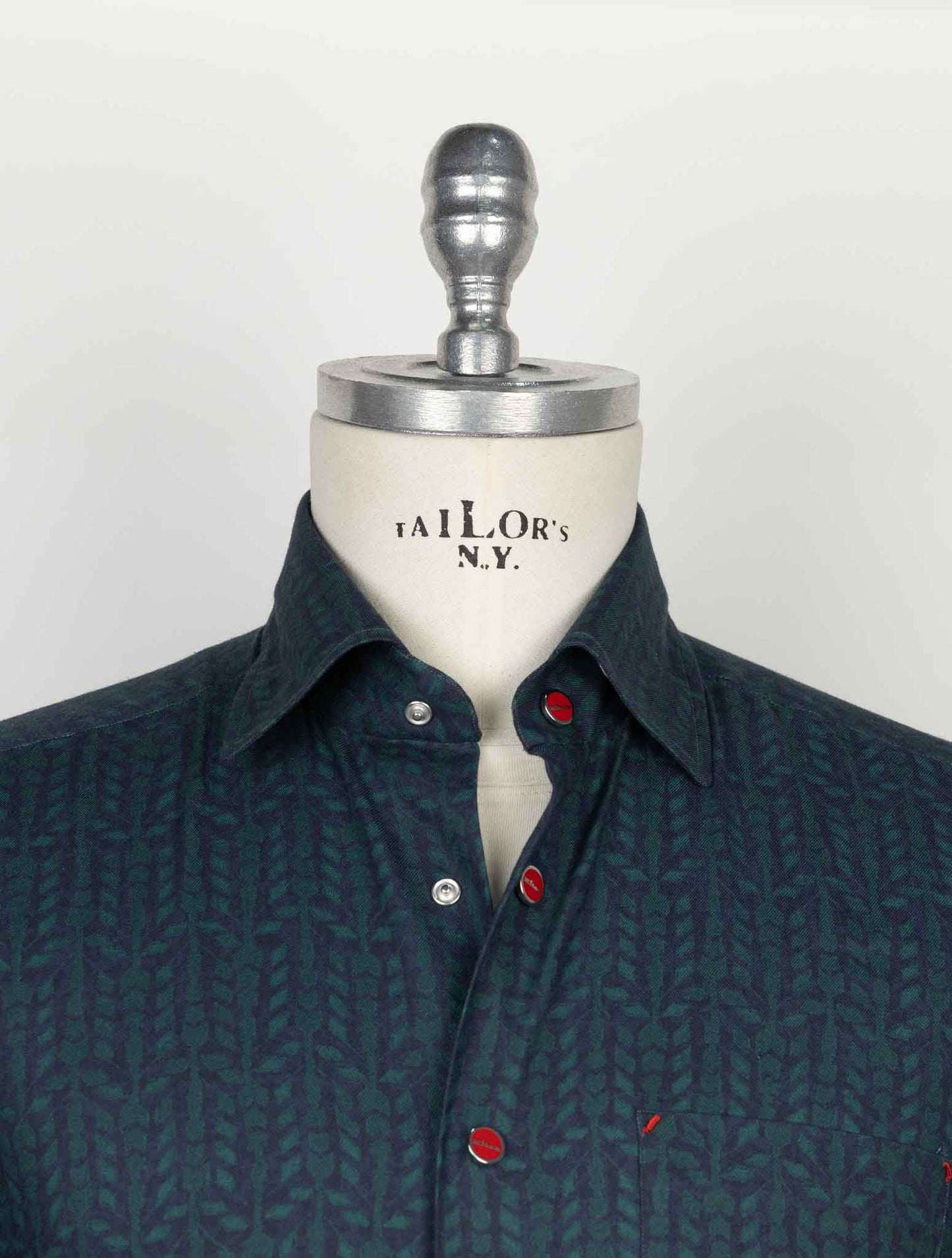 Kiton Blue Green Cotton Shirt