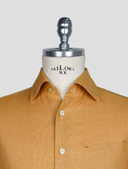 Kiton Yellow Linen Shirt
