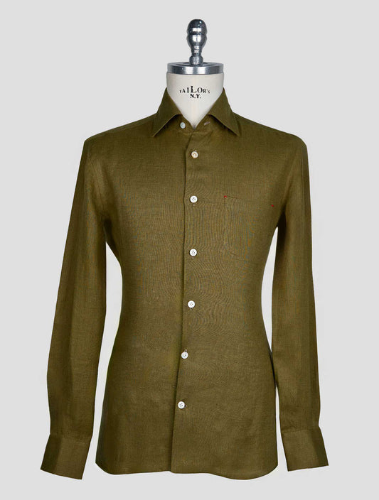 Kiton Green Linen Shirt