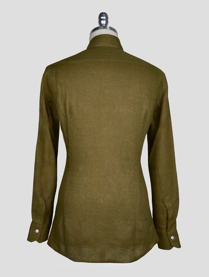 Kiton Green Linen Shirt