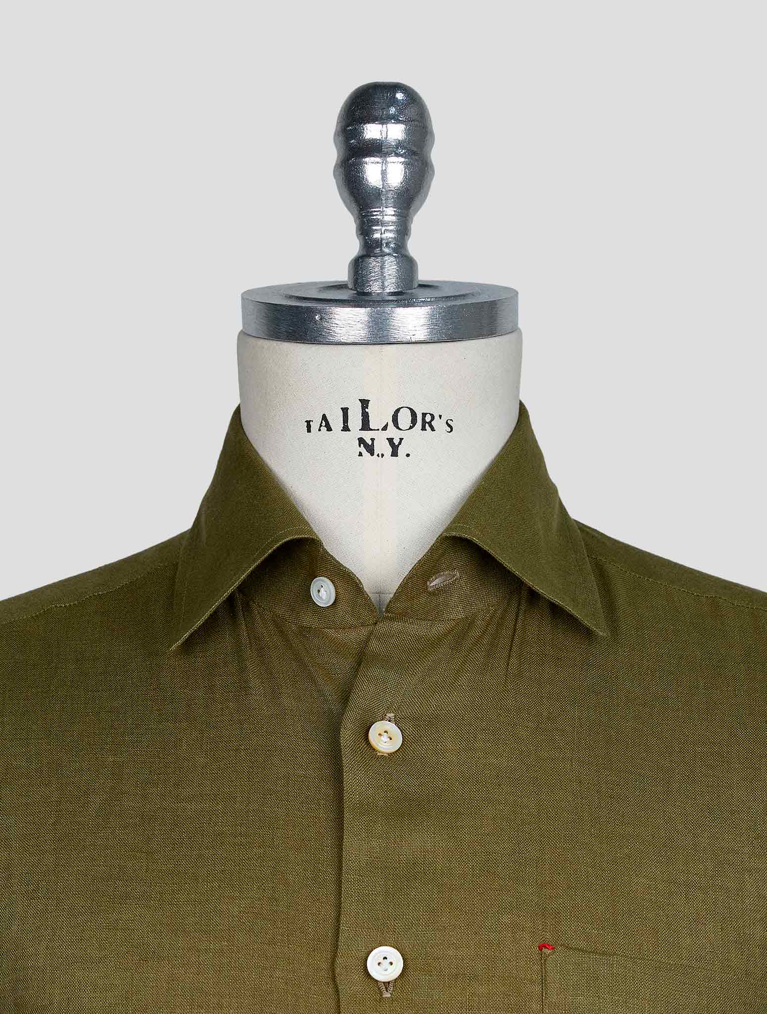 Kiton Green Linen Shirt