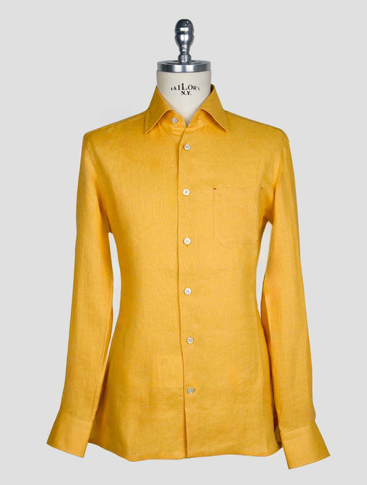 Kiton Yellow Linen Shirt