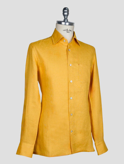 Kiton Yellow Linen Shirt