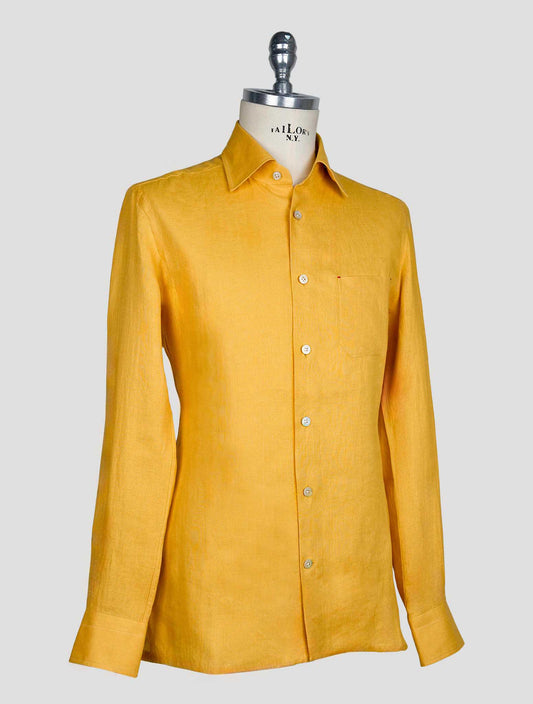 Kiton Yellow Linen Shirt
