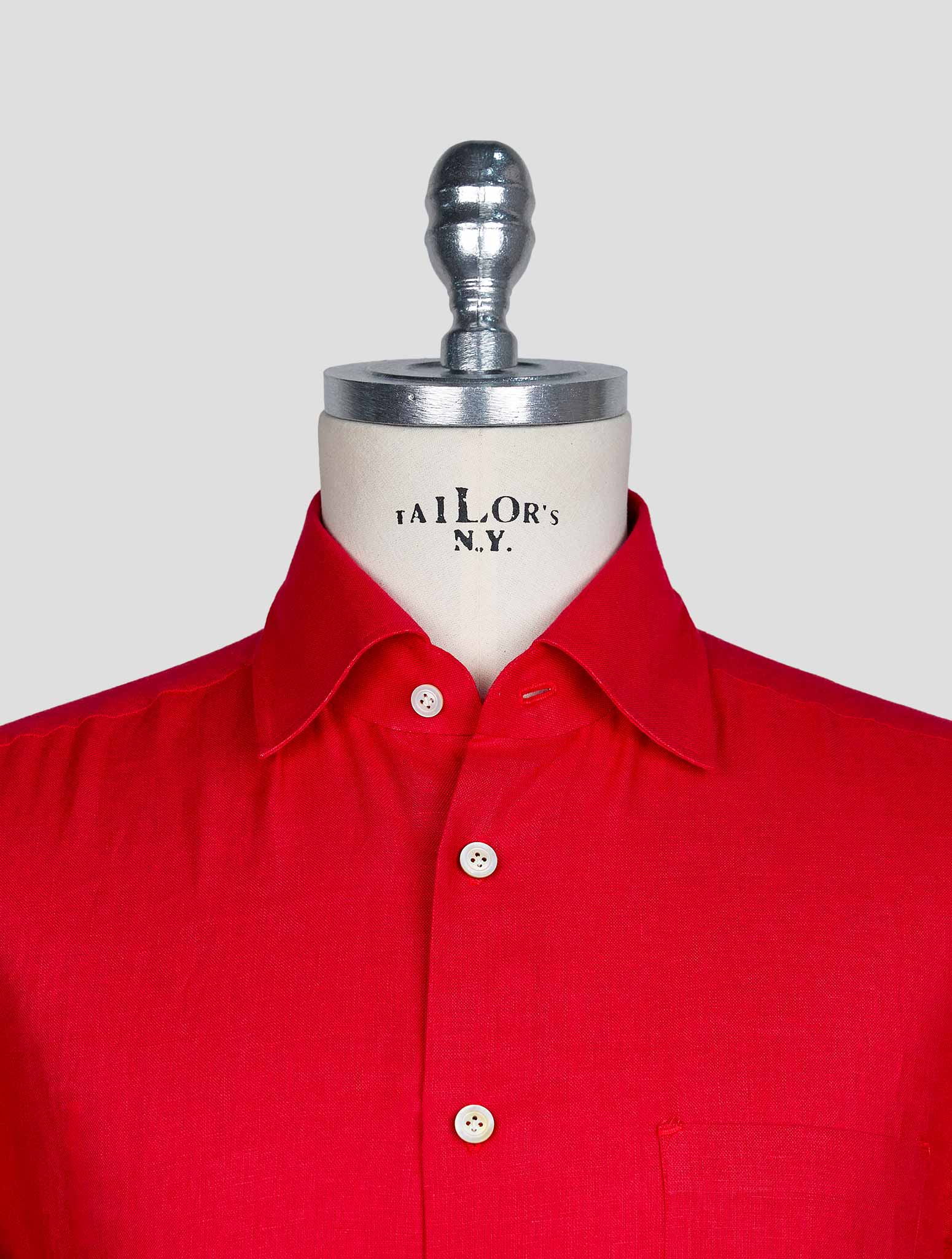 Kiton Red Linen Shirt