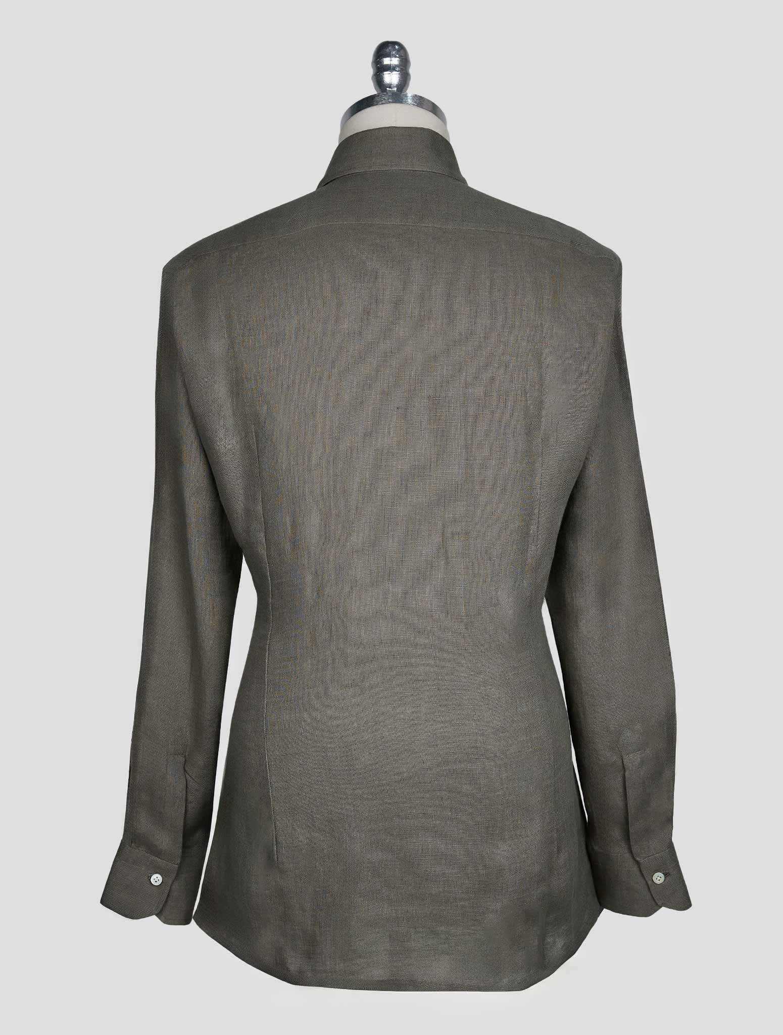Kiton Gray Linen Shirt