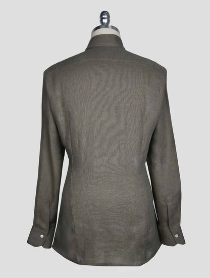 Kiton Gray Linen Shirt