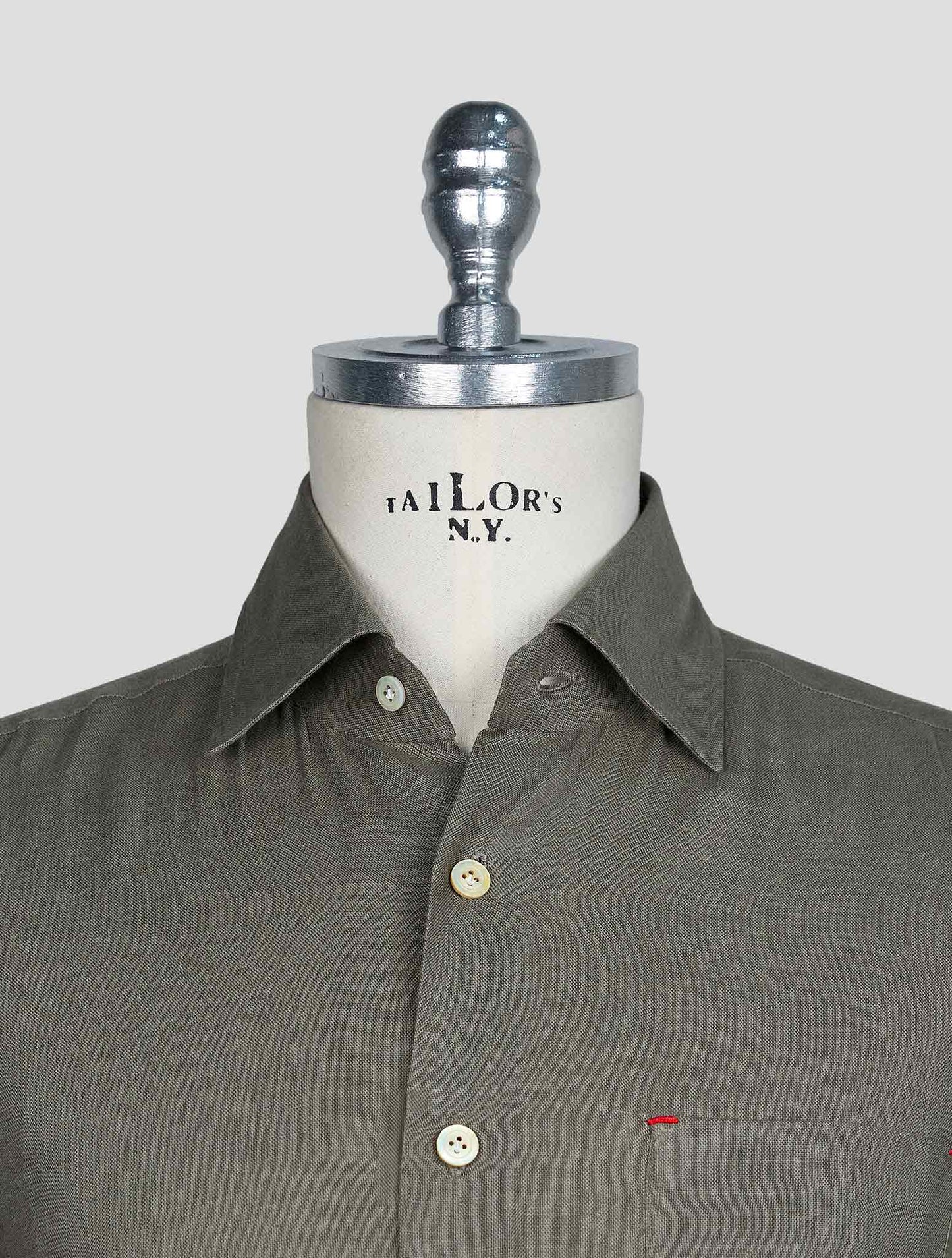 Kiton Gray Linen Shirt