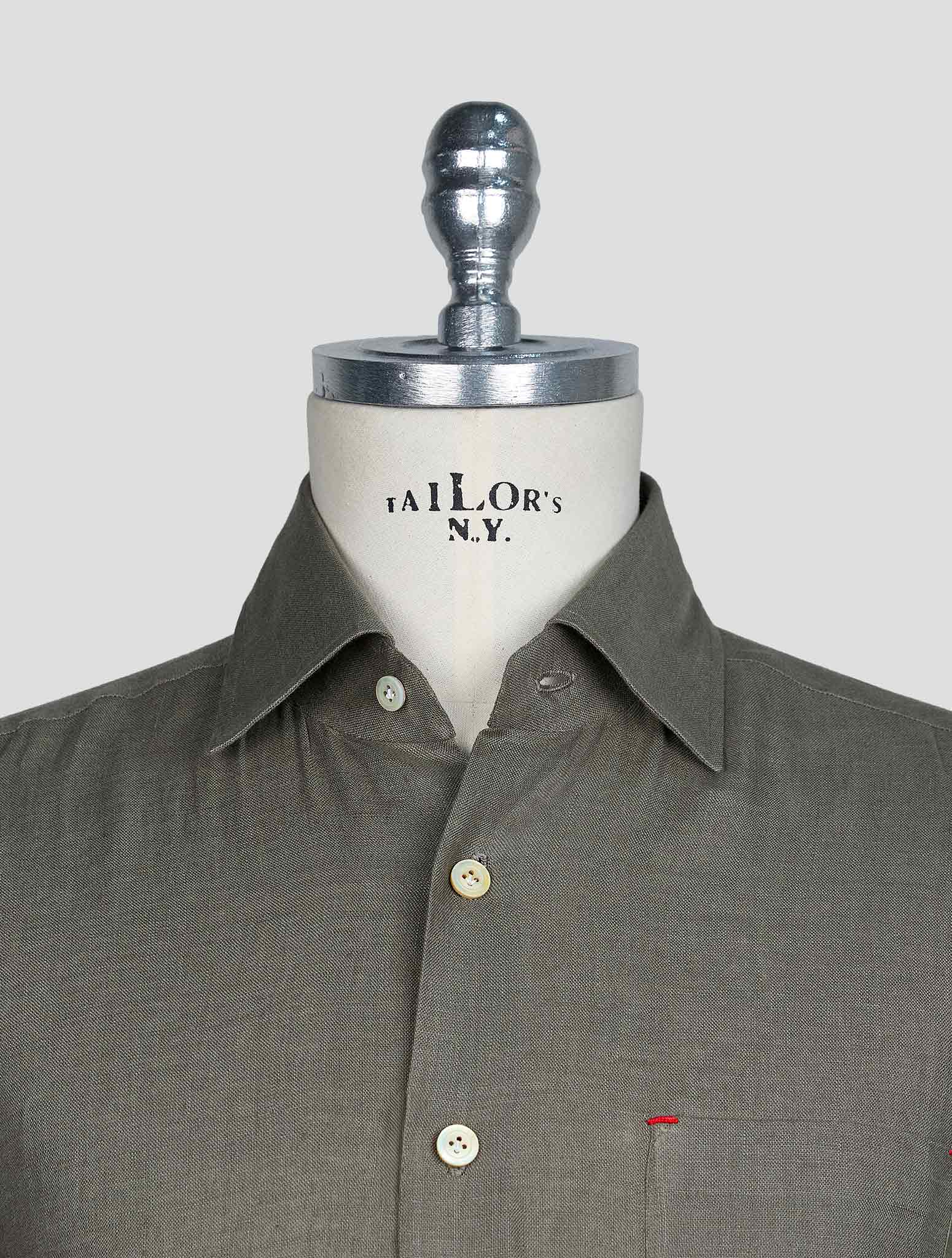Kiton Gray Linen Shirt