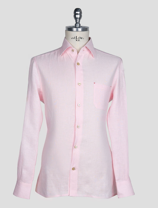 Kiton Pink Linen Shirt