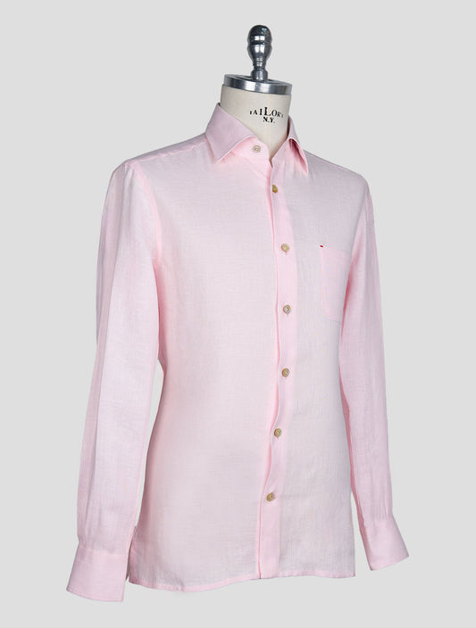 Kiton Pink Linen Shirt