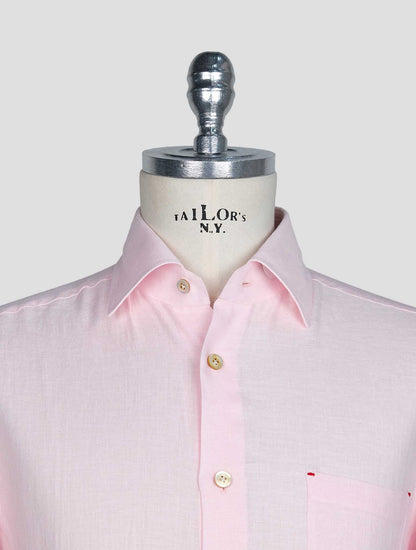 Kiton Pink Linen Shirt