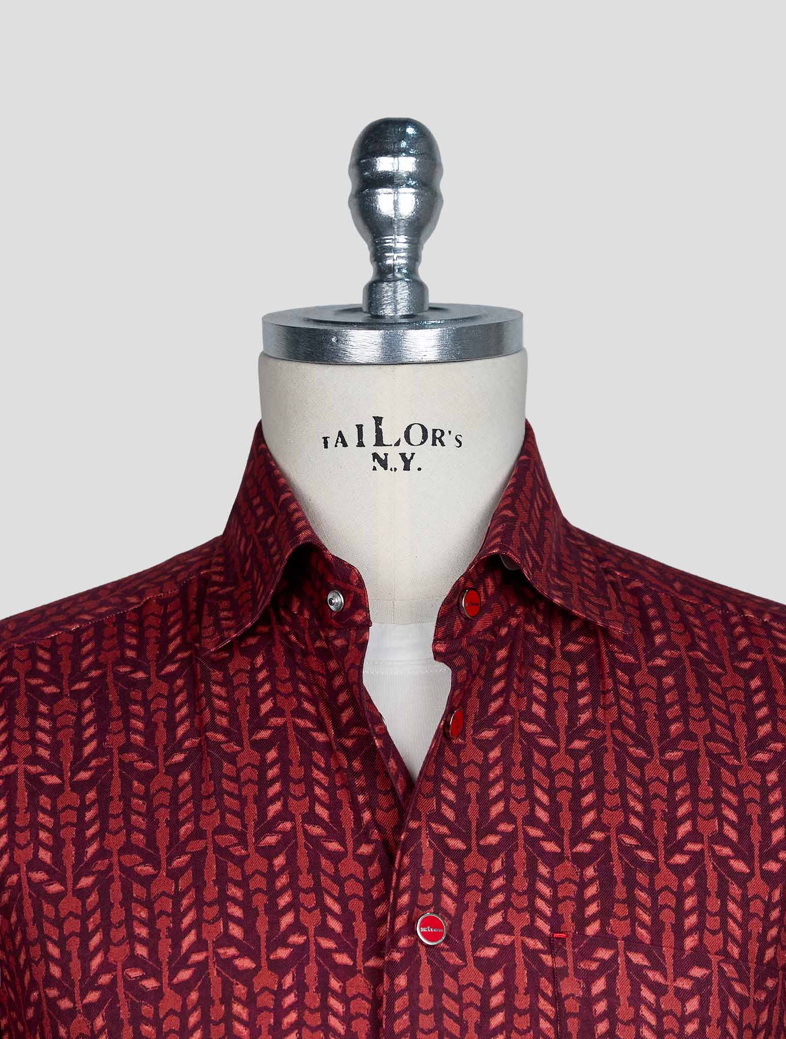 Kiton Red Cotton Shirt