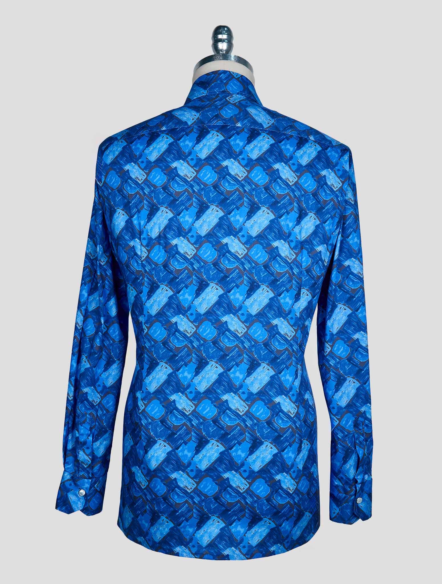 Kiton Blue Cotton Shirt