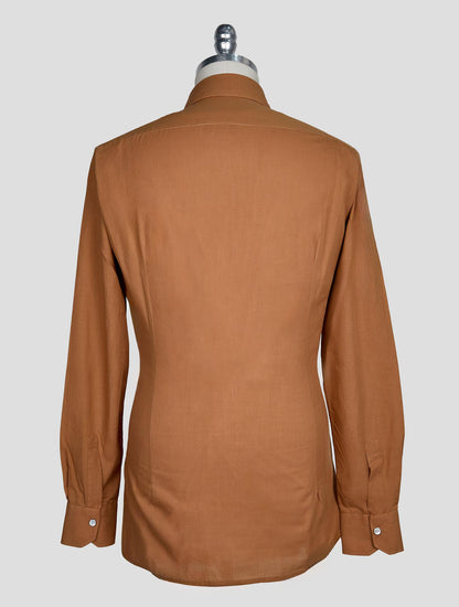 Kiton Brown  Cotton Shirt
