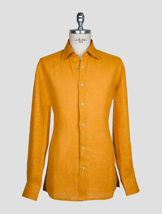 Kiton Light Brown Linen Shirt