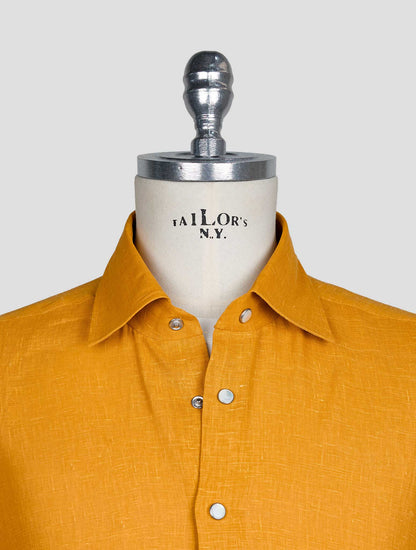 Kiton Light Brown Linen Shirt
