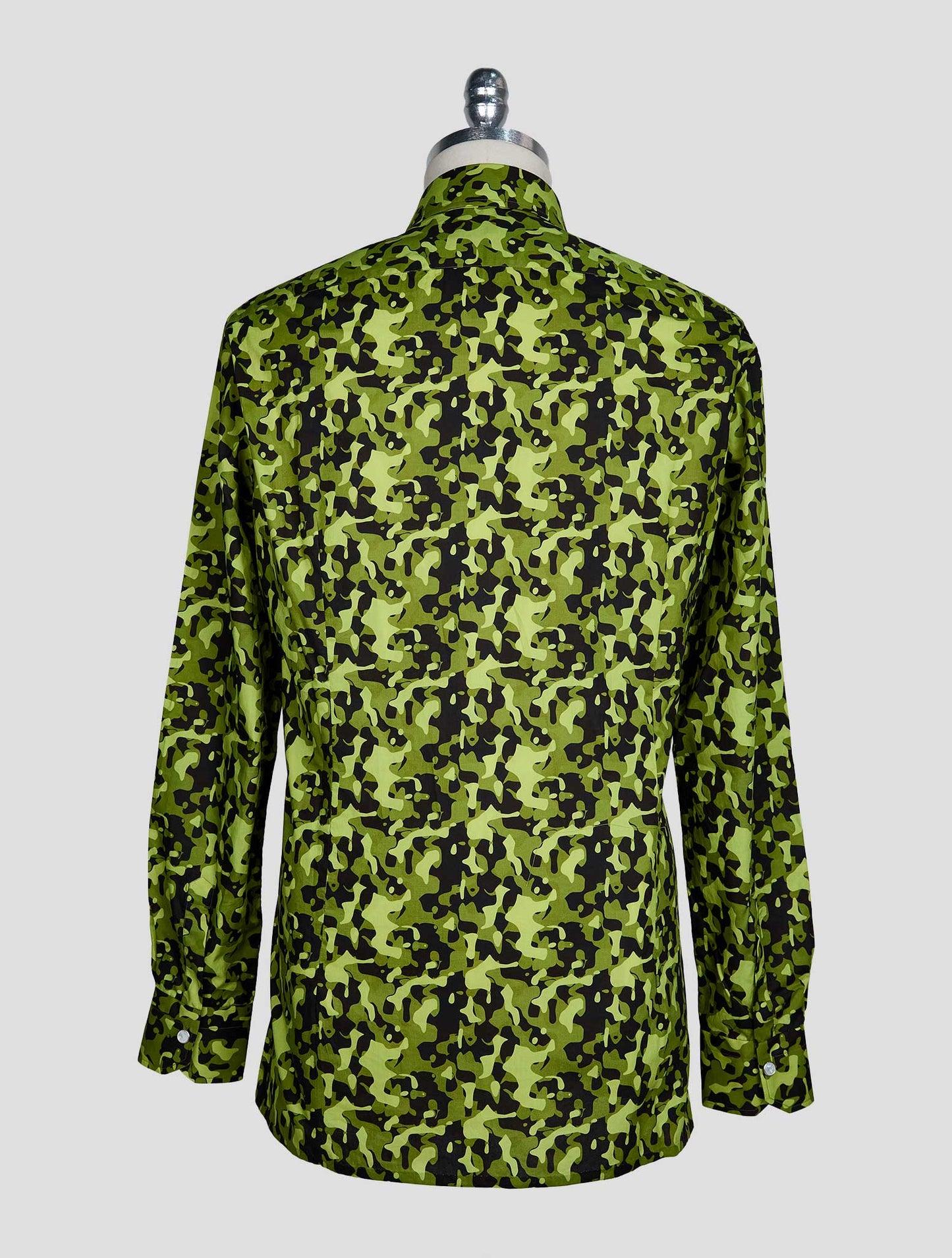Kiton Green Black Cotton Shirt