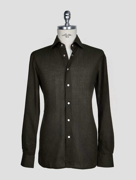 Kiton Dark Green Cotton Shirt