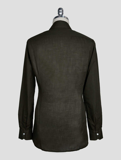 Kiton Dark Green Cotton Shirt